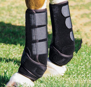 Manicotto avvolgente per ginocchio con fasciatura di supporto per gambe di cavallo in <span class=keywords><strong>tessuto</strong></span> <span class=keywords><strong>tendine</strong></span> regolabile in Neoprene leggero - Product Image 1