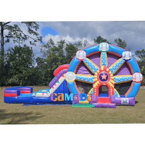 Nouveauté : Combo château gonflable Thème Grande Roue et Étoiles avec toboggan et piscine - Product Image 2