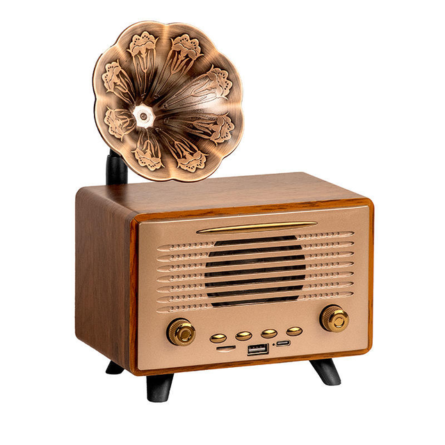 OEM/ODM Mini Vintage Wireless Speaker Classic Retro Radio Design Wireless Audio Speaker with HiFi Sound