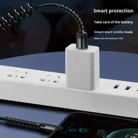 Câble de données rétractable en TPU Type-C anti-casse pour téléphone portable, batterie externe, voiture/moto, navigation CarPlay portable