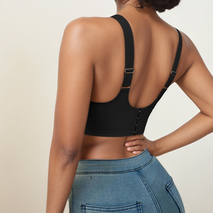 <span class=keywords><strong>Reggiseno</strong></span> liscio regolabile con spalline larghe a taglio incrociato traspirante in tinta unita <span class=keywords><strong>reggiseno</strong></span> senza cuciture da donna - Product Image 5