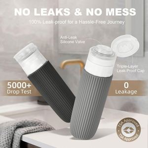 Kit de toilette personnalisé avec logo, 16 pièces, flacons d'accessoires approuvés, flacons de voyage en silicone rechargeables anti-fuite - Product Image 2