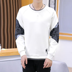 Pull-over homme tendance coréenne, t-shirt à manches longues décontracté, pull basique en velours chaud - Product Image 1