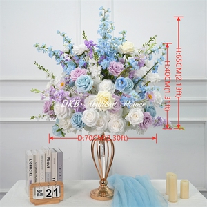 DKB Realistic Artificial Silk Flower Balls Centerpieces Roses Hydrangea-Customizable Sizes Handmade Wedding <b>Table</b> Decorations - Product Image 2