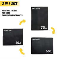 Boîte de saut souple 3 en 1 SMARTFIT en PVC avec mousse EPE et bois, boîte de saut multi-usages antidérapante pour l'entraînement de force
