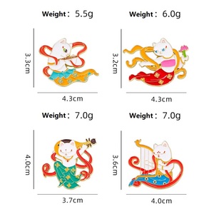 เข็มกลัดการ์ตูนแมวนางฟ้าบินได้แบบส่วนตัว พร้อมสัตว์เล็กๆ สีสันสดใส ของที่ระลึกสถานที่ท่องเที่ยวสวยงาม ทำจากโลหะผสม - Product Image 4