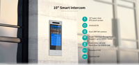 Interphones SIP 4G d'extérieur 10 pouces avec déverrouillage par reconnaissance faciale, visiophone LTE GSM, contrôle d'accès POE pour appartement