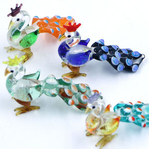 Prachtige Murano glaswerk pauwenfiguur groothandel pauwen glas handwerk - Product Image 1