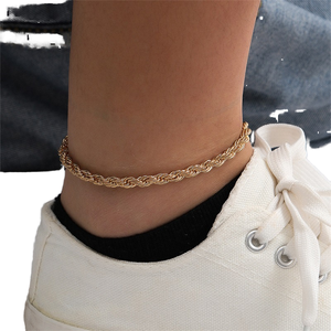 Bracelet de cheville en acier inoxydable plaqué or 18 carats, étanche, pour la plage, cadeau d'été pour femme - Product Image 1