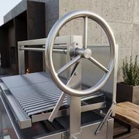 Barbecue au charbon de bois Yuanlong de style coréen moderne en acier inoxydable robuste pour jardin, fête en plein air, pique-nique, fumoir à viande