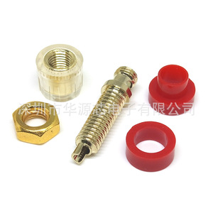 Conector de Altavoz Huayuan Core de 4 mm con Enchufe Banana, Chapado en Oro, Montaje en Panel, Aislamiento Rojo, 1 Pin, Cabeza Macho - Product Image 1