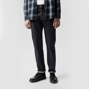 <strong>Wholesale</strong> Mens Denim <strong>Jeans</strong> Selvedge Denim Straight Leg Raw Denim Dark Indigo Custom <strong>Label</strong> OEM ODM Bulk Supply - Product Image 5