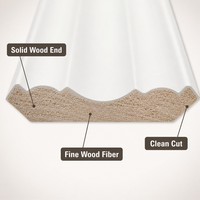 Moulure en bois massif blanc pour joints murs-plafonds, taille personnalisée
