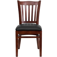 Chaises de restaurant en bois avec siège rembourré noir, chaises de salle à manger en bois massif pour café, bistrot, hôtel, banquet