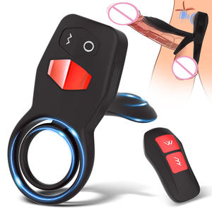 Anillo con control remoto para hombres y mujeres, Juguetes sexuales con vibración de ritmo cardíaco, masturbación y con dispositivo de bloqueo de spermatóforo, shock - Product Image 1