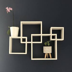 Espositore decorativo montante in legno mensole a parete per bagno, Home Office, soggiorno - Product Image 5