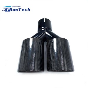 Embout d'échappement universel pour voiture de 89 mm en acier inoxydable avec couvercle d'entrée en fibre de carbone pour la modification et la décoration des véhicules - Product Image 1