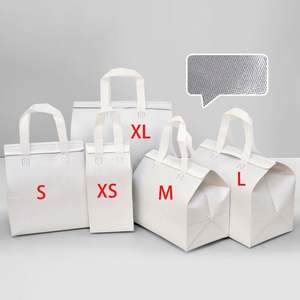 Sac isotherme réutilisable en non-tissé imprimé sur mesure pour la livraison de repas en gros - Product Image 1