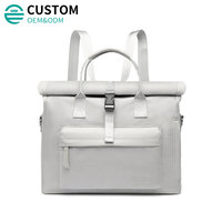 Sac à dos convertible Fuliya personnalisé pour ordinateur portable 15,6 pouces, grande capacité, avec fermeture enroulable, à porter à l'épaule ou en bandoulière
