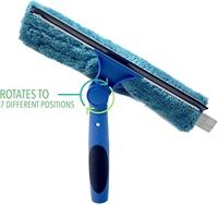 Raclette pivotante et épurateur de vitres en microfibre, raclette de vitres et nettoyeur de vitres, Kit de lavage de vitres léger