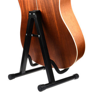 Soporte de guitarra plegable Vertical de hierro para bajos eléctricos acústicos Compatibilidad universal Acabado brillante Modelo XM5003 - Product Image 4