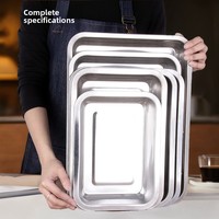 Plateaux carrés modernes minimalistes en acier inoxydable, profonds ou peu profonds, perforés, épaissis, pour la cuisson à la vapeur, le riz, le barbecue, le poisson, à fond plat