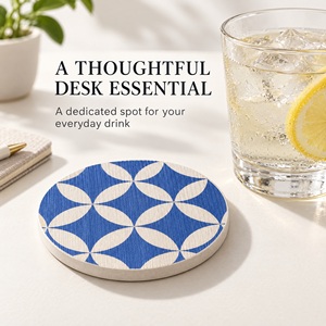 Sous-verres absorbants en pierre naturelle avec logo personnalisé pour le bureau, la cuisine, le comptoir, en terre de diatomée - Product Image 1