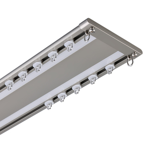 <span class=keywords><strong>Tringle</strong></span> et Rail à Rideaux Double Piste Ultra-Mince Conjointe en Aluminium Robuste, Moderne et Minimaliste pour Fixation Plafond - Product Image 1