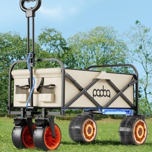 Carrito Plegable Eléctrico de Acero para Exteriores con Ruedas Todoterreno, Portavasos, Capacidad de 100-149L, Carrito Portátil para Deportes y Camping - Product Image 5