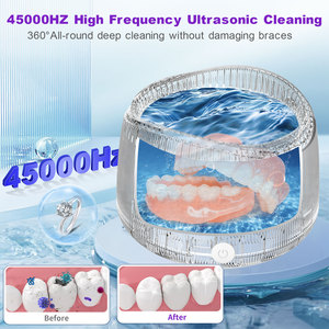Rosa Rugosa Electric Ultrasonic <b>Cleaner</b> 200ML 40kHz For Dentures Jewelry Watches Dental Aligners <b>Retainers</b> Household Use - Product Image 2