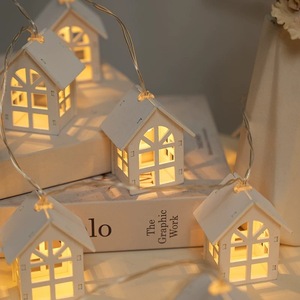 Petite <span class=keywords><strong>maison</strong></span> en bois Led fée vacances <span class=keywords><strong>noël</strong></span> écologique nuages étoile USB batterie étanche <span class=keywords><strong>extérieur</strong></span> et intérieur guirlande lumineuse - Product Image 4