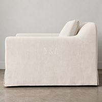 Fauteuil d'appoint moderne en tissu recouvert de tissu, fauteuil inclinable simple rembourré pour salon