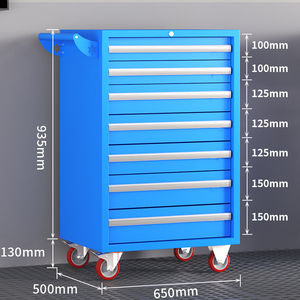 Chariot d'atelier mobile multi-niveaux en métal robuste pour outils de réparation automobile avec 2 à 7 tiroirs, personnalisable, modèle HS-101 - Product Image 2