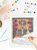 CHENISTORY Peinture par numéros DIY, motif Halloween, crâne sur numéros pour adultes, peinture acrylique DIY