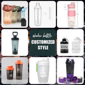 Botellas de Plástico para Batidos de Proteínas, Libres de BPA, Ecológicas, con Logotipo Personalizado, Delgadas, Lisas, para Gimnasio, con Toalla con Logotipo - Product Image 2