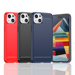 Cho iphone15 trường hợp chải sợi Carbon chống rung mềm TPU điện thoại di động Trường hợp đối với <span class=keywords><strong>iPhone</strong></span> 15 15 cộng với 15 Pro Max - Product Image 2