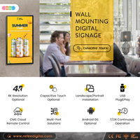 Señalización Digital TFT, Pantalla Táctil Múltiple de Montaje en Pared, WiFi, Sistema Operativo Android, Carcasa Metálica, Reproductor de Publicidad para Taxis, Marco Abierto Compatible con CMS