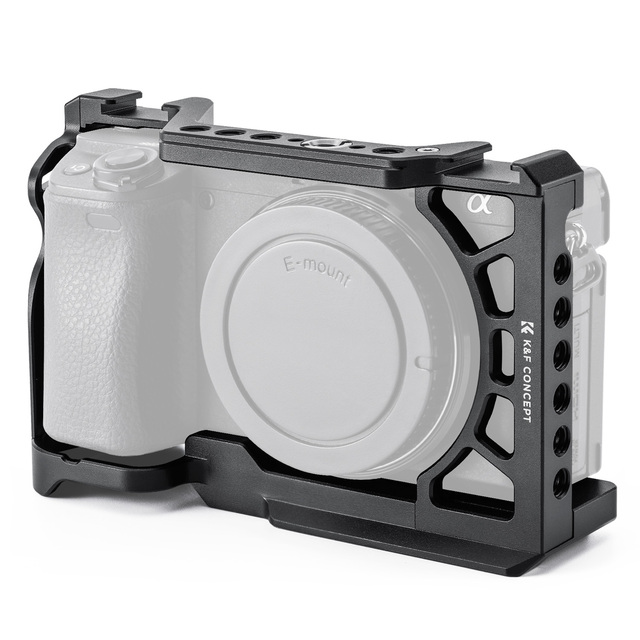 K&F Concept with Arca-Swiss Quick Release Base Lightweight Aluminum Full Camera Protection Cage for Sony Alpha 6500/6400/6300