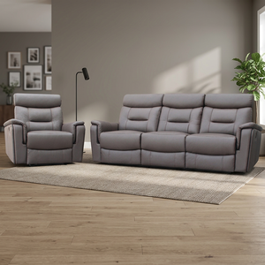 Sofá Reclinable Moderno de Lujo, Muebles Contemporáneos para Sala de Estar, Diseño Modular en Cuero Genuino y Tela, 3RR+2RR+1R, Malasia - Product Image 2