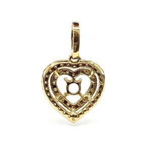 Pendentif Cœur Classique Unisexe en Or Jaune 18 carats Plaqué Or, Diamant Naturel Taille Brillant, Qualité Supérieure, Idéal pour le Dropshipping - Product Image 3