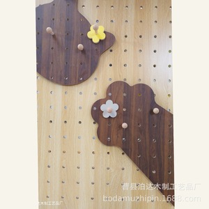 Solid Wood Pegboard <b>Wall</b> Shelf Cat Head Shape Children's <b>Hanging</b> <b>Storage</b> Rack For Front Door Display Organizer - Product Image 1