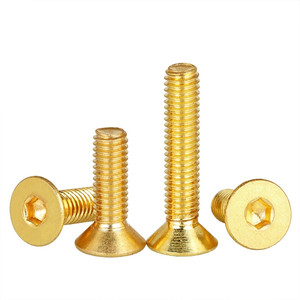 Wholesale Factory Price Flat Head Hexagon Socket Cap <b>Screws</b> M3-0.5 X 10mm Brass Inner Hex Drive Fasteners Bolts - Product Image 3