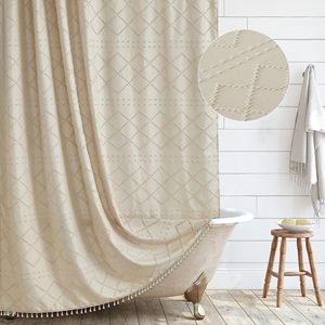 Boho Ferme <span class=keywords><strong>Rideau</strong></span> <span class=keywords><strong>De</strong></span> <span class=keywords><strong>Douche</strong></span> <span class=keywords><strong>Vert</strong></span> <span class=keywords><strong>Sauge</strong></span> Tissu Tufté Chevron Rayé Texturé Gland Rideaux <span class=keywords><strong>De</strong></span> <span class=keywords><strong>Douche</strong></span> pour Salle <span class=keywords><strong>De</strong></span> Bains - Product Image 2