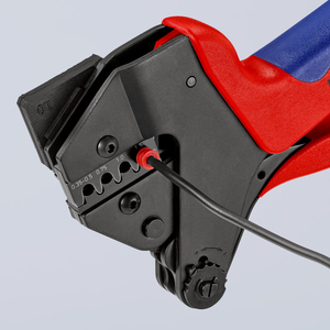 Outil de sertissage universel KNIPEX 97 43 200 pour bornes, avec matrices interchangeables et poignées multi-composants, finition bruni, 200 mm - Product Image 5