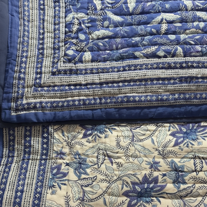 Colcha India Kantha Vintage de Diseño Premium, Estampada a Mano, de Algodón con Patrón Impreso para Cubrecama Gudari para Hotel - Product Image 1
