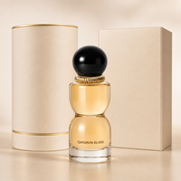 Bouteilles en verre cylindriques de haute qualité, 30 ml, flacon de parfum de luxe, vaporisateur, flacon de parfum transparent avec bouchon