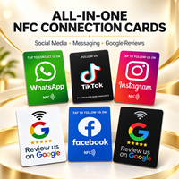 Carte WhatsApp personnalisée avec puce NFC sans contact, support d'affichage pour avis et réseaux sociaux, support de code QR