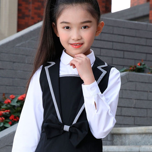 Uniforme scolaire de haute qualité pour filles, <span class=keywords><strong>robe</strong></span> <span class=keywords><strong>noire</strong></span> à jupe, <span class=keywords><strong>robe</strong></span> à bretelles, jupes plissées - Product Image 4