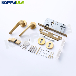 סט מנעולי דלת יצירתי אירופאי מנחושת מלאה של KOPPALIVE, ידיות דלת מעץ דו-צדדיות לחדר שינה עם מנעול - Product Image 5