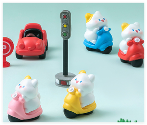 Miniature Resin <strong>Figurines</strong> <strong>Transportation</strong> Facility Realistic Cartoon 3D Car Motorcycle Cat Figure Kid Dollhouse DIY Toys Decor - Product Image 3